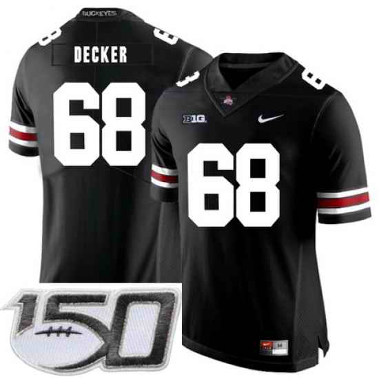 Ohio State Buckeyes 68 Taylor Decker Black Nike College Football Stitched 150th Anniversary Patch Jersey